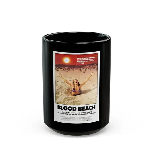 BLOOD BEACH 1981 Movie Poster - Black Coffee Mug 15oz - Go Mug Yourself