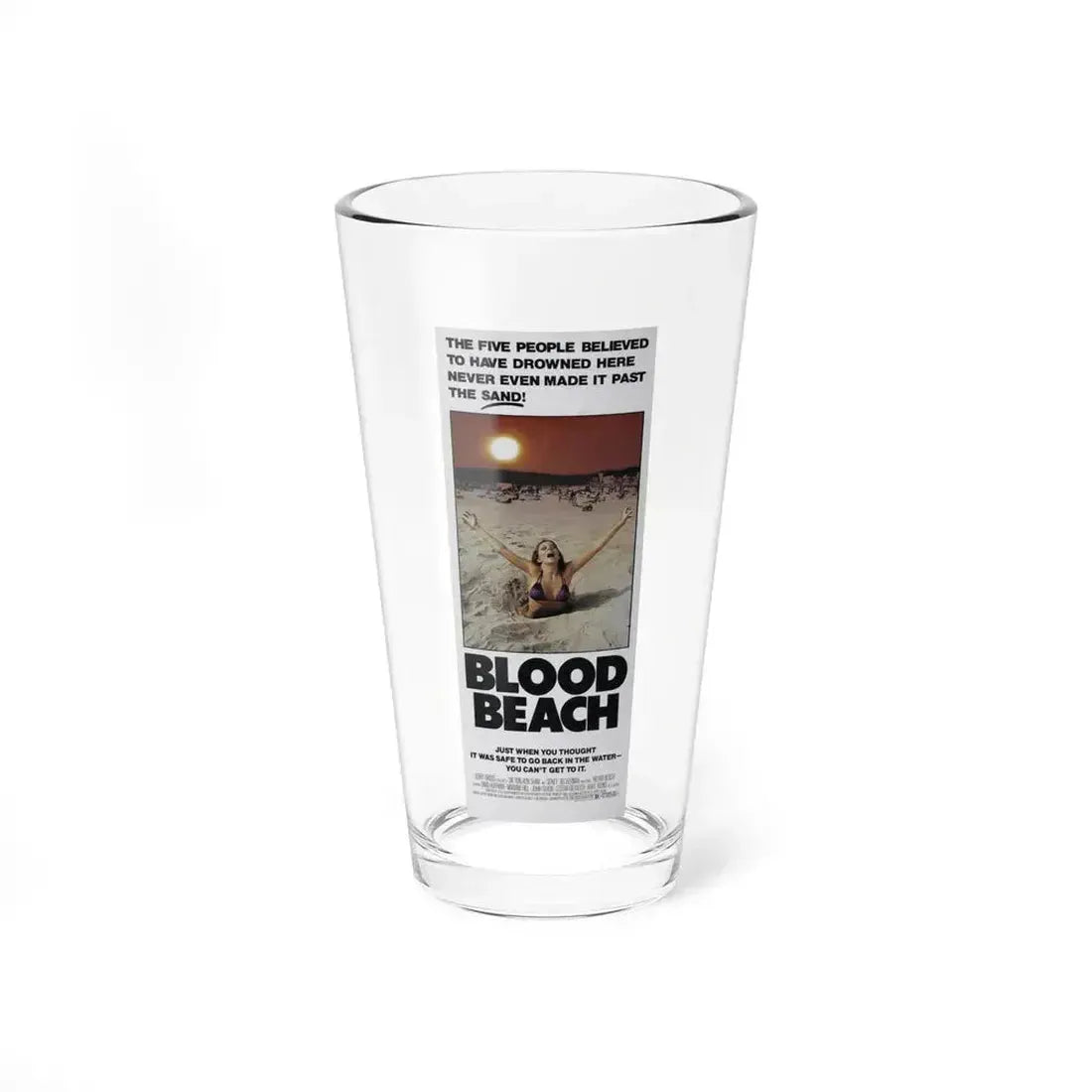 BLOOD BEACH (2) 1981 Movie Poster - Pint Glass 16oz 16oz - Go Mug Yourself