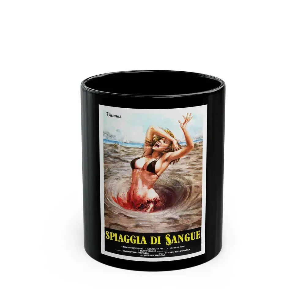 BLOOD BEACH (ITALIAN) 1981 Movie Poster - Black Coffee Mug 11oz - Go Mug Yourself