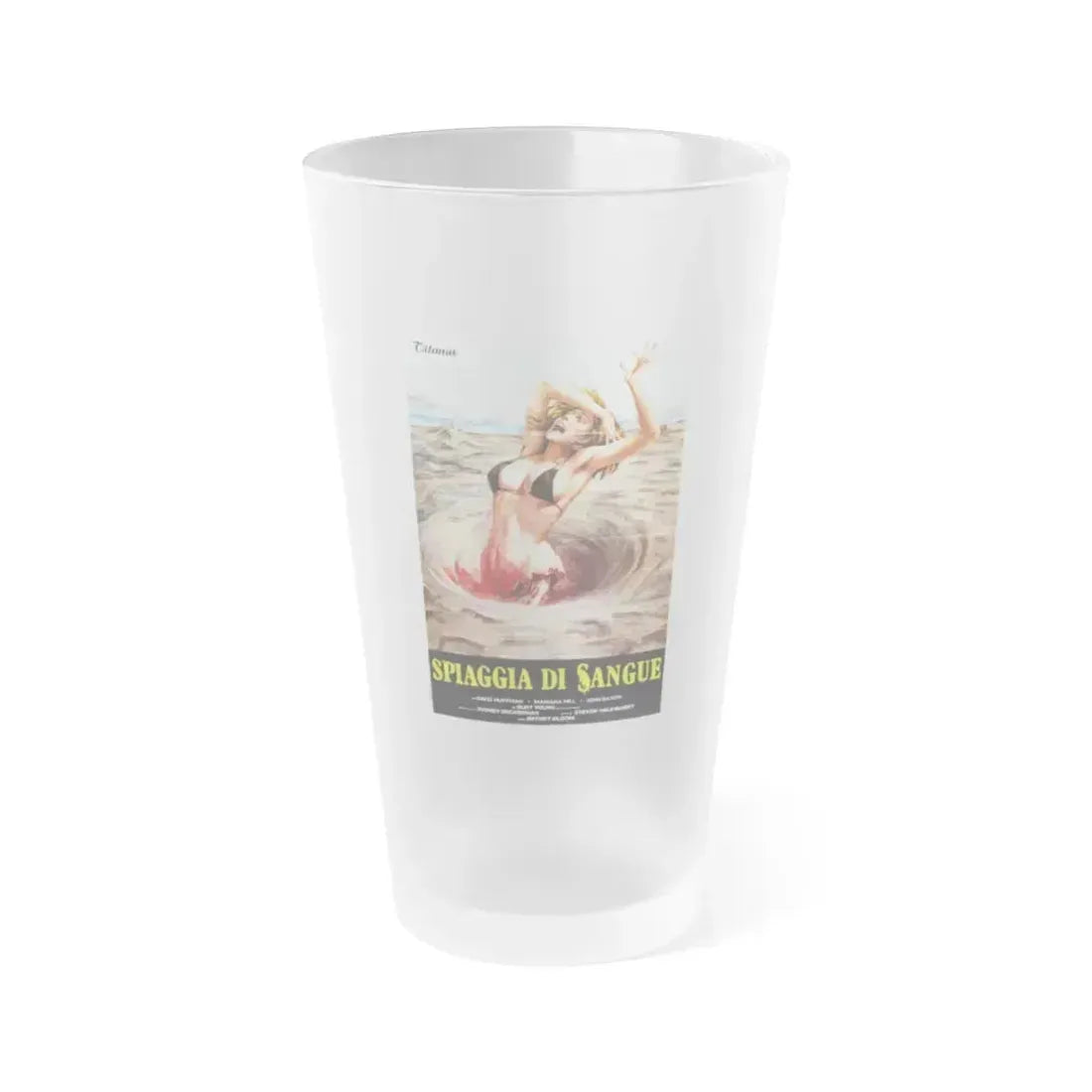 BLOOD BEACH (ITALIAN) 1981 Movie Poster - Frosted Pint Glass 16oz 16oz Frosted - Go Mug Yourself