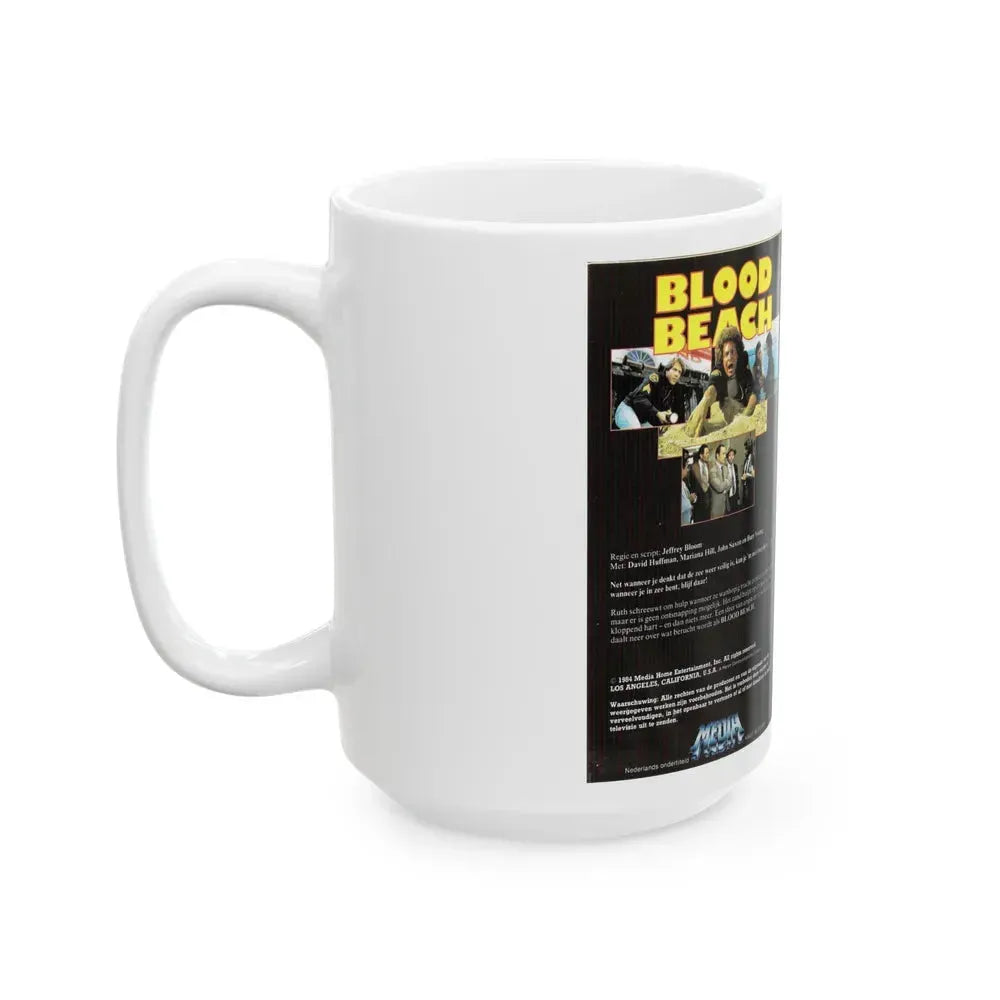 BLOOD BEACH MEDIA (VHS COVER) - White Coffee Mug - Go Mug Yourself
