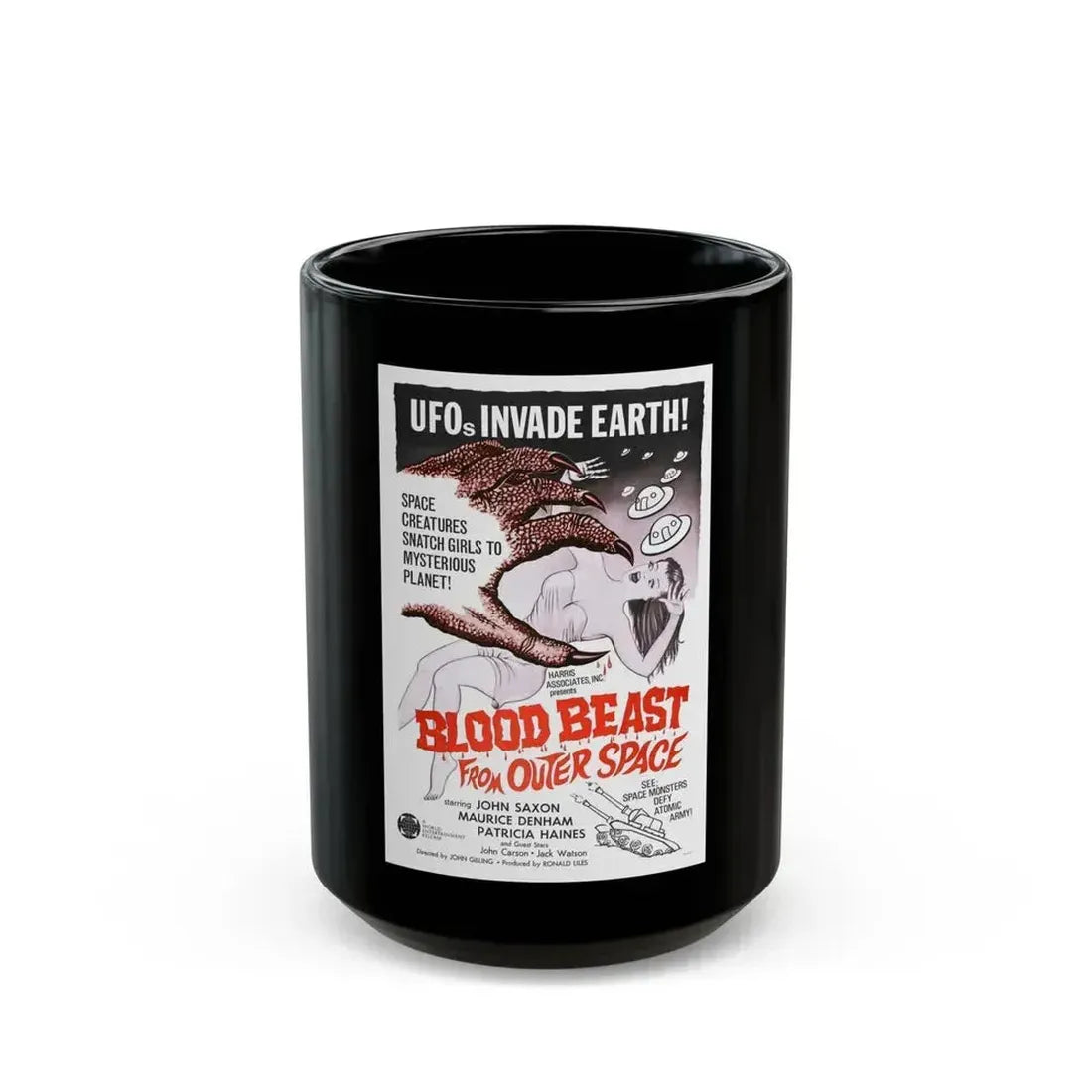 BLOOD BEAST FROM OUTER SPACE (THE NIGHT CALLER) 1965 Movie Poster - Black Coffee Mug 15oz - Go Mug Yourself