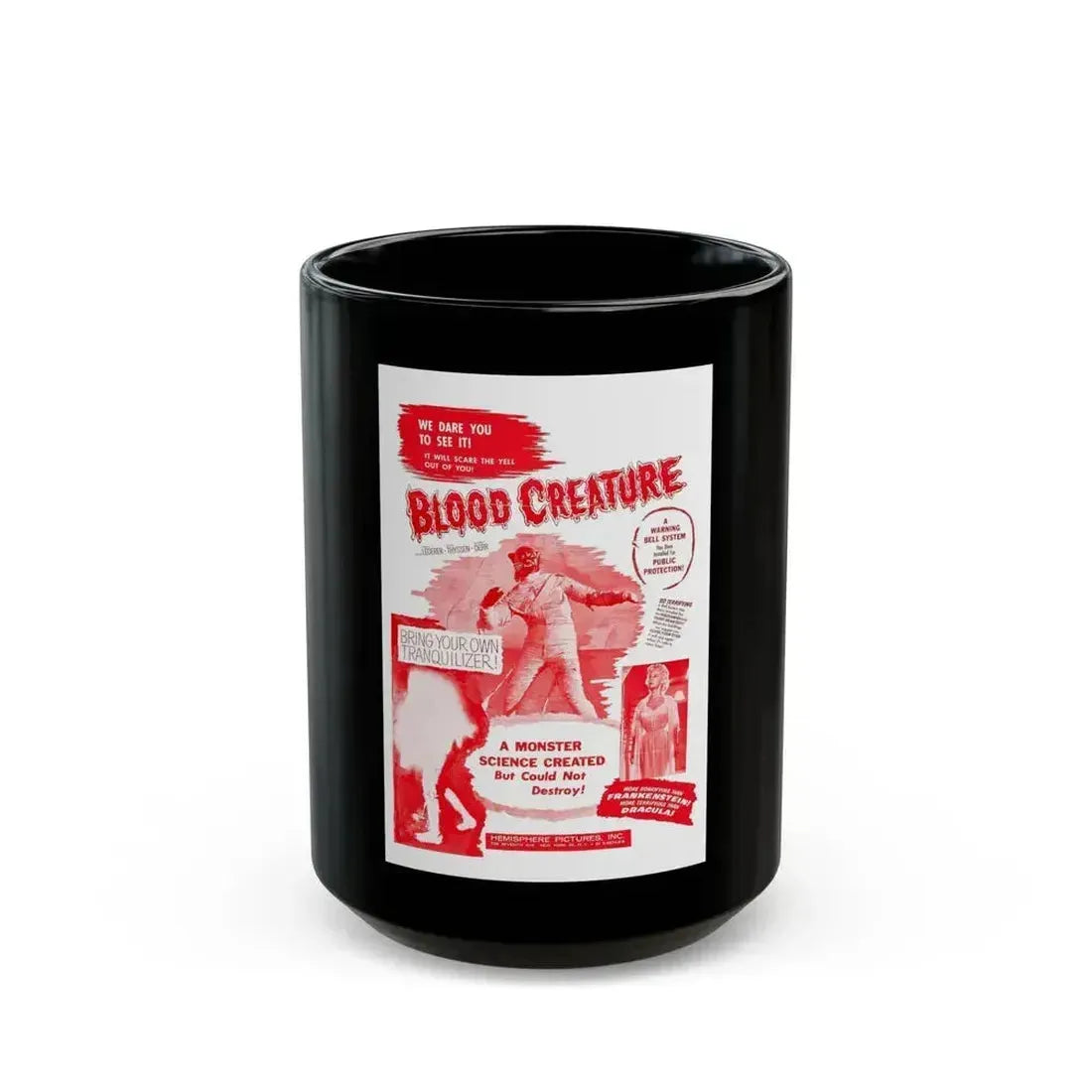 BLOOD CREATURE (TERROR IS A MAN) 1959 Movie Poster - Black Coffee Mug 15oz - Go Mug Yourself