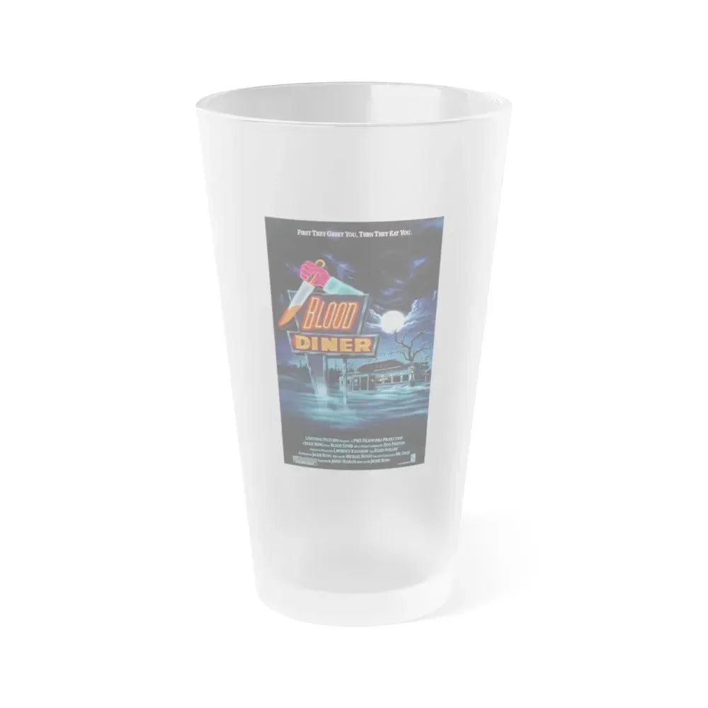 BLOOD DINER 1987 Movie Poster - Frosted Pint Glass 16oz 16oz Frosted - Go Mug Yourself
