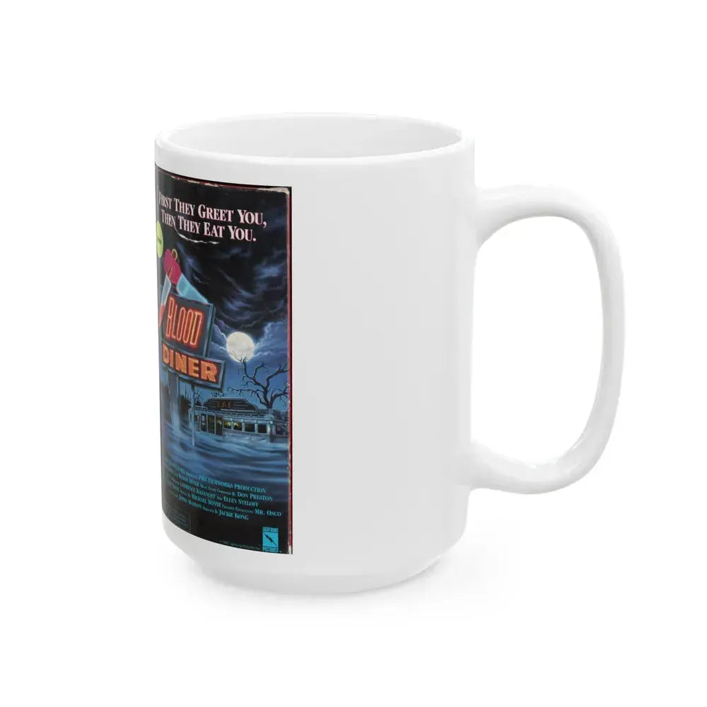 BLOOD DINER (VHS COVER) - White Coffee Mug - Go Mug Yourself