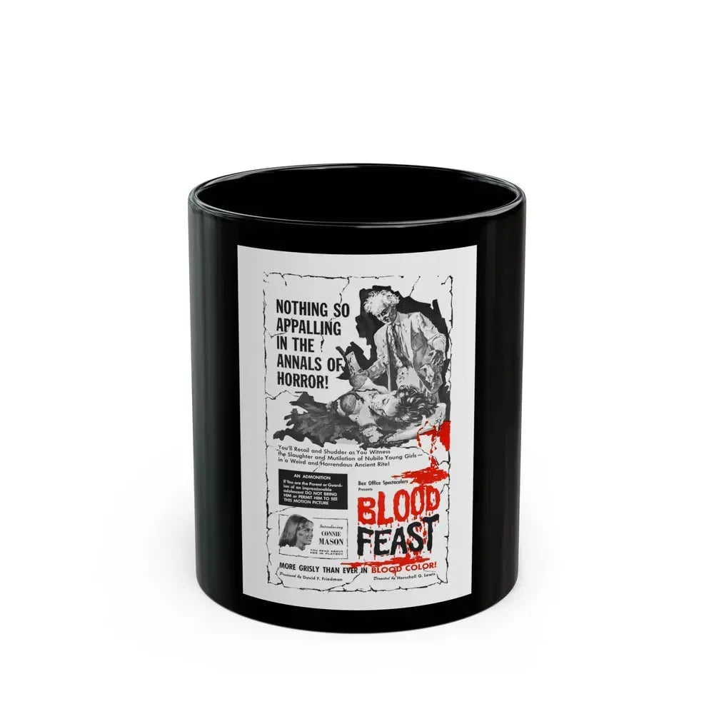 BLOOD FEAST 1963 Movie Poster - Black Coffee Mug 11oz - Go Mug Yourself