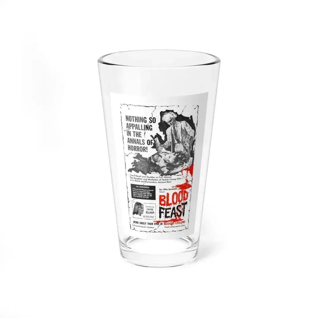 BLOOD FEAST 1963 Movie Poster - Pint Glass 16oz 16oz - Go Mug Yourself