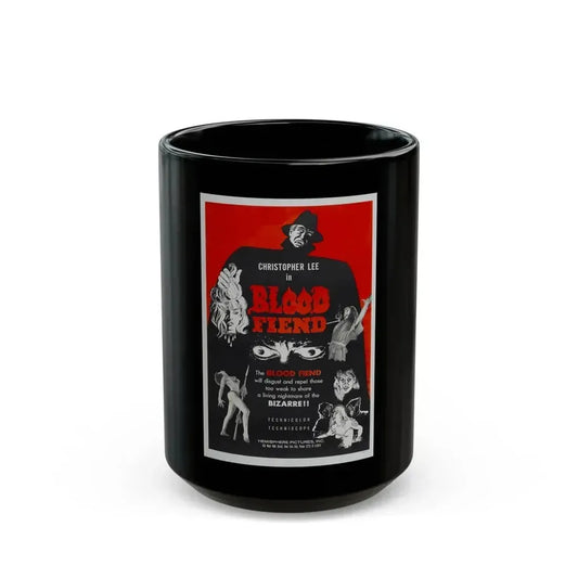 BLOOD FIEND 1967 Movie Poster - Black Coffee Mug 15oz - Go Mug Yourself