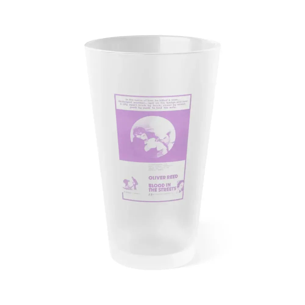 BLOOD IN THE STREETS 1973 Movie Poster - Frosted Pint Glass 16oz 16oz Frosted - Go Mug Yourself