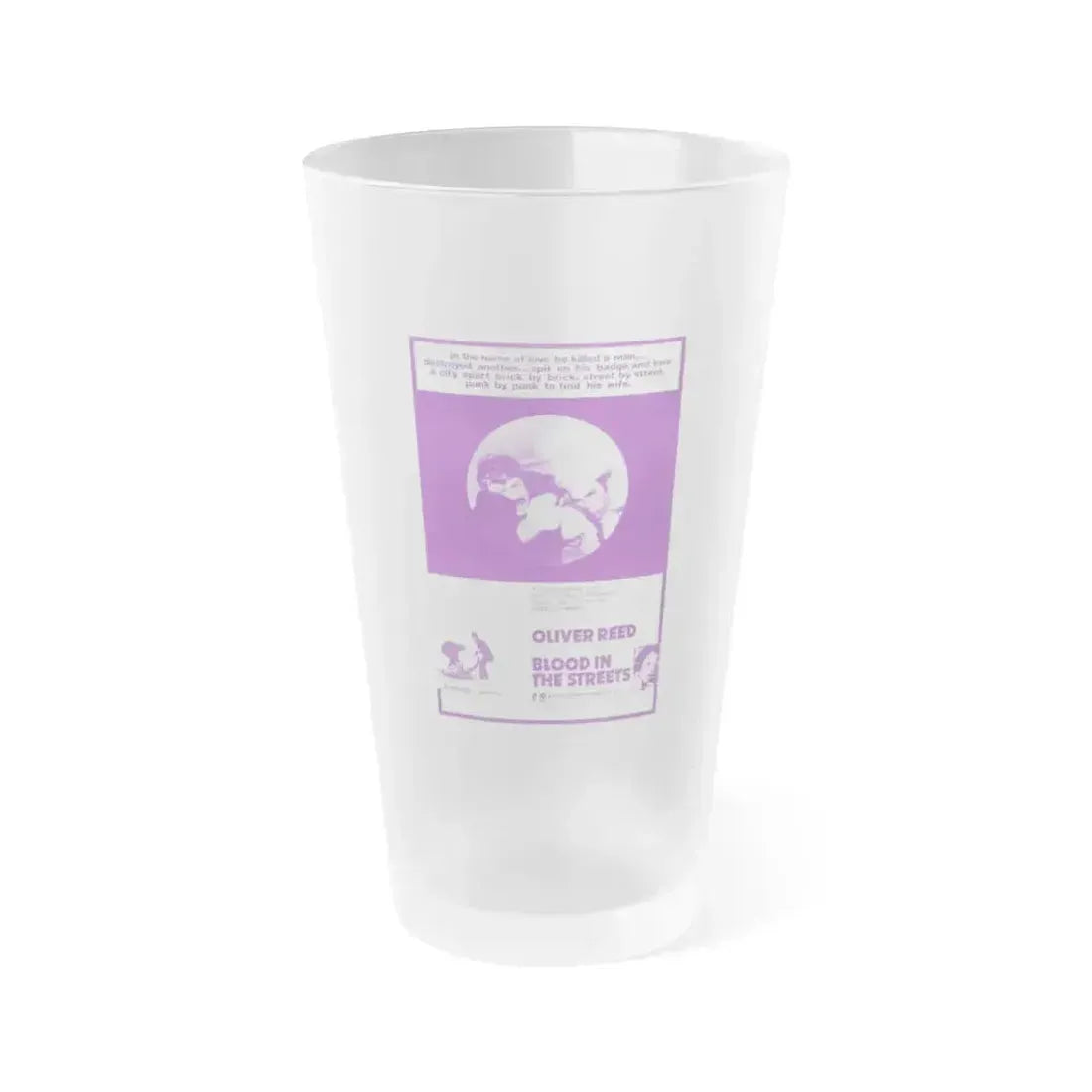 BLOOD IN THE STREETS 1973 Movie Poster - Frosted Pint Glass 16oz 16oz Frosted - Go Mug Yourself