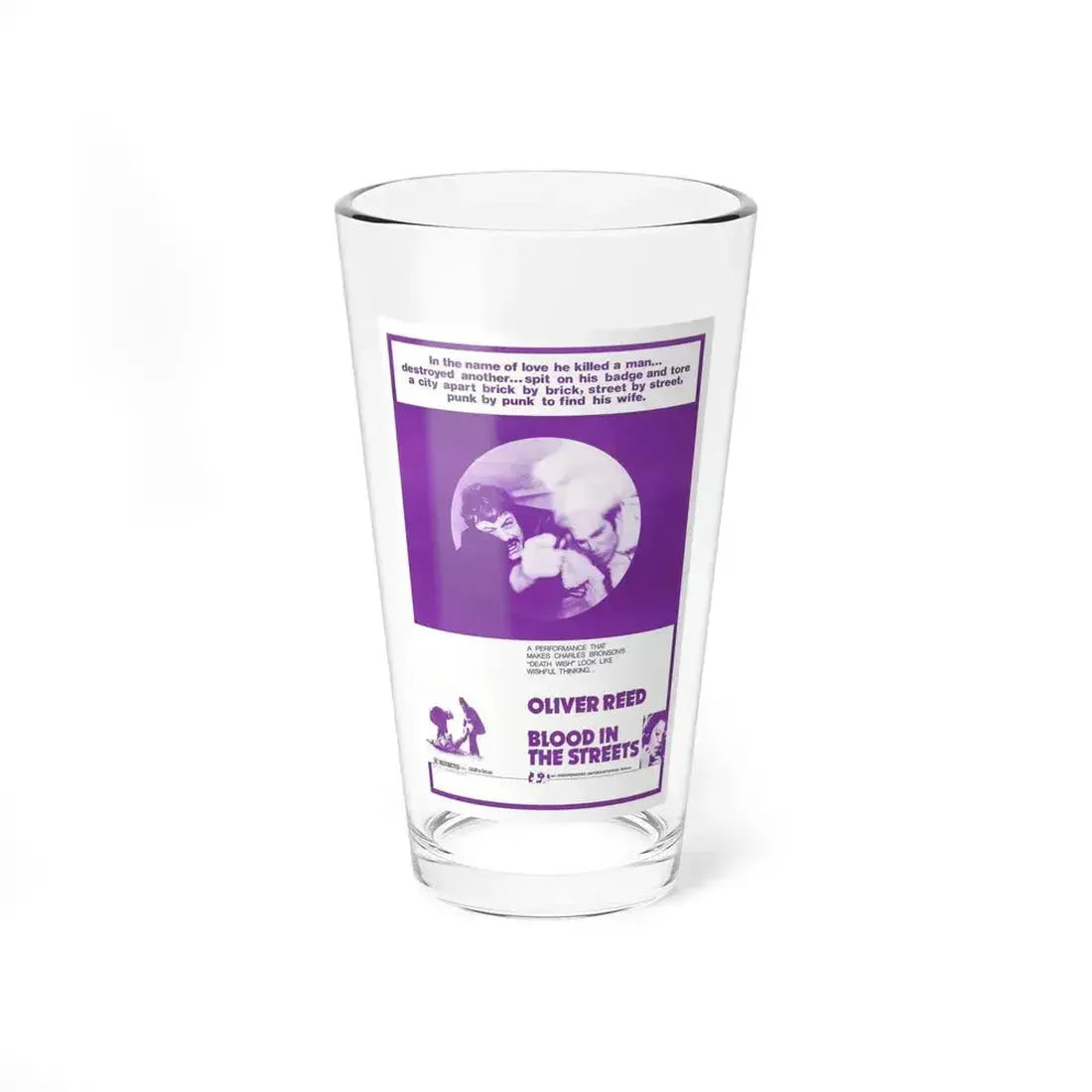 BLOOD IN THE STREETS 1973 Movie Poster - Pint Glass 16oz 16oz - Go Mug Yourself