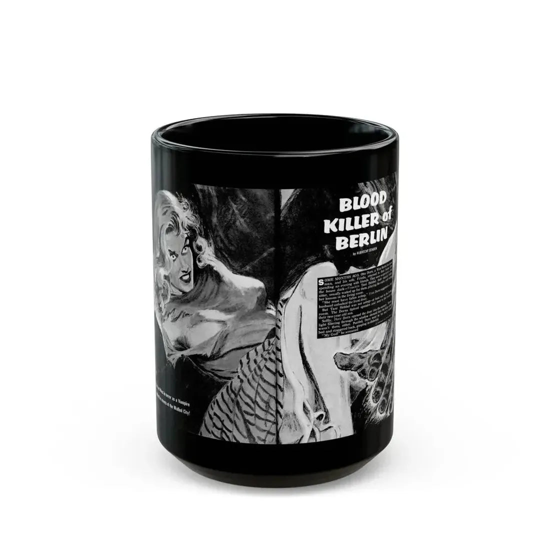 Blood Killer of Berlin, Man's Life, August 1970_1 - Black Coffee Mug 15oz - Go Mug Yourself