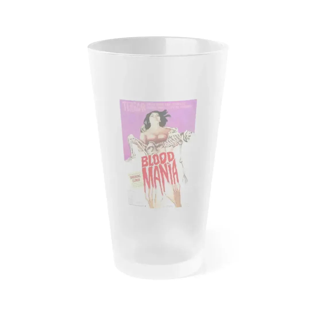 BLOOD MANIA 1970 Movie Poster - Frosted Pint Glass 16oz 16oz Frosted - Go Mug Yourself