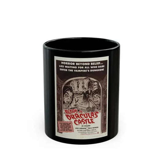BLOOD OF DRACULA'S CASTLE 1969 Movie Poster - Black Coffee Mug 11oz - Go Mug Yourself