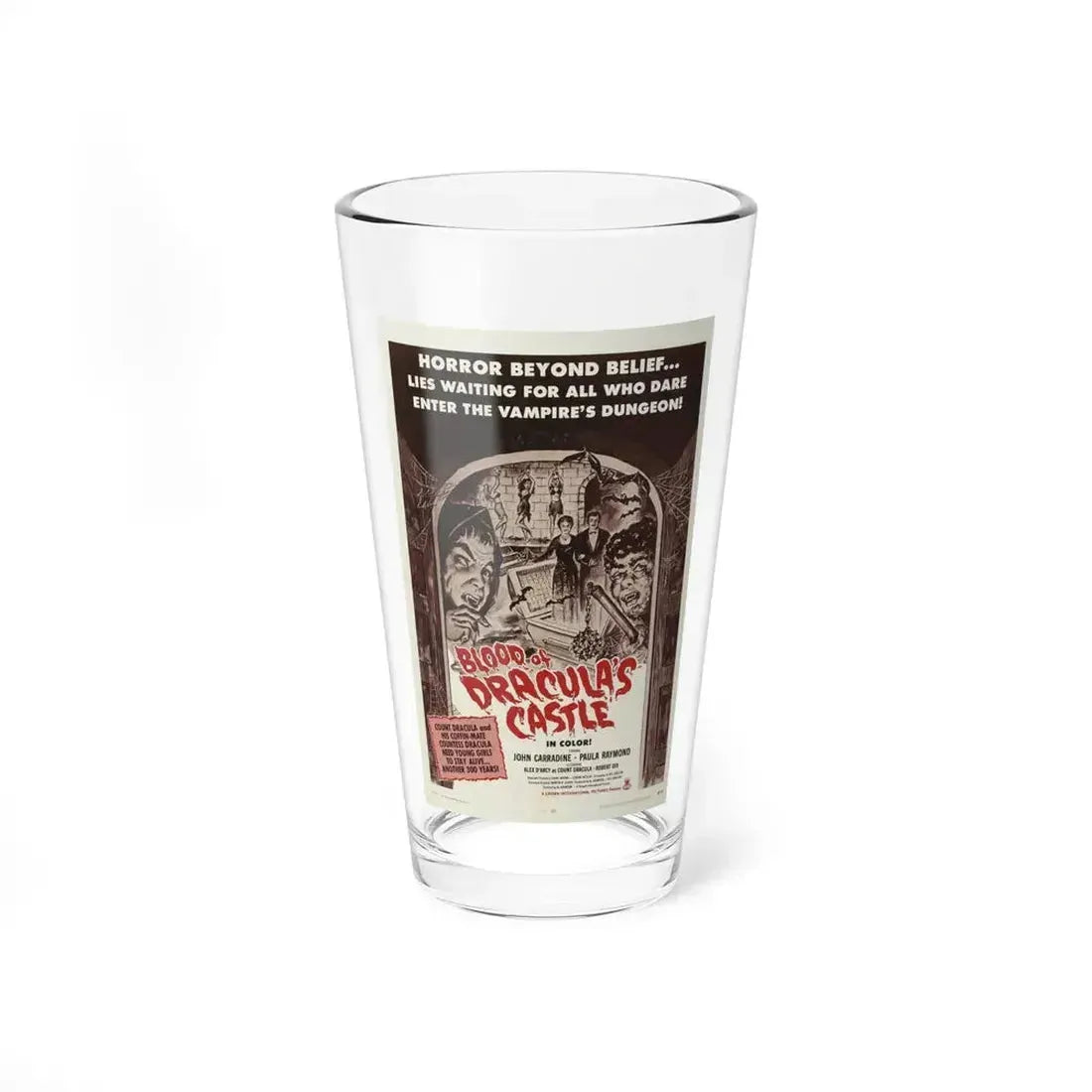 BLOOD OF DRACULA'S CASTLE 1969 Movie Poster - Pint Glass 16oz 16oz - Go Mug Yourself