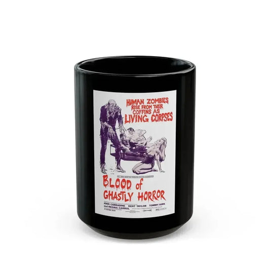 BLOOD OF GHASTLY HORROR 1971 Movie Poster - Black Coffee Mug 15oz - Go Mug Yourself