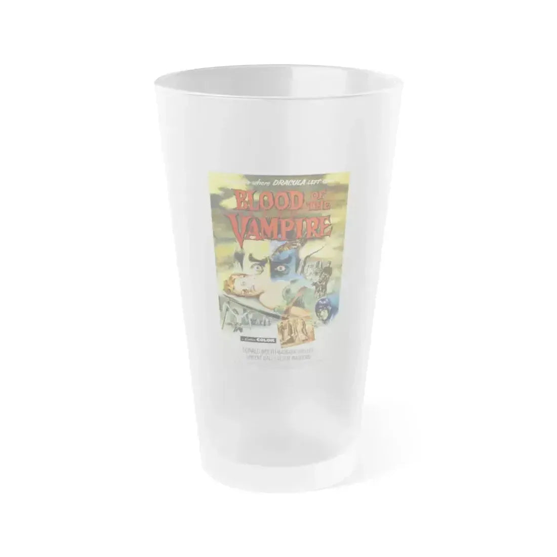 BLOOD OF THE VAMPIRE 1958 Movie Poster - Frosted Pint Glass 16oz 16oz Frosted - Go Mug Yourself