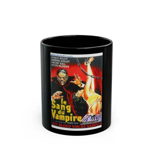 BLOOD OF THE VAMPIRE (BELGIAN) 1958 Movie Poster - Black Coffee Mug 11oz - Go Mug Yourself