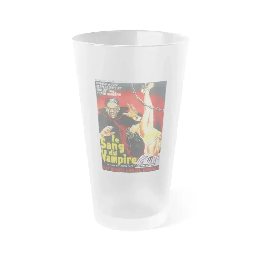 BLOOD OF THE VAMPIRE (BELGIAN) 1958 Movie Poster - Frosted Pint Glass 16oz 16oz Frosted - Go Mug Yourself