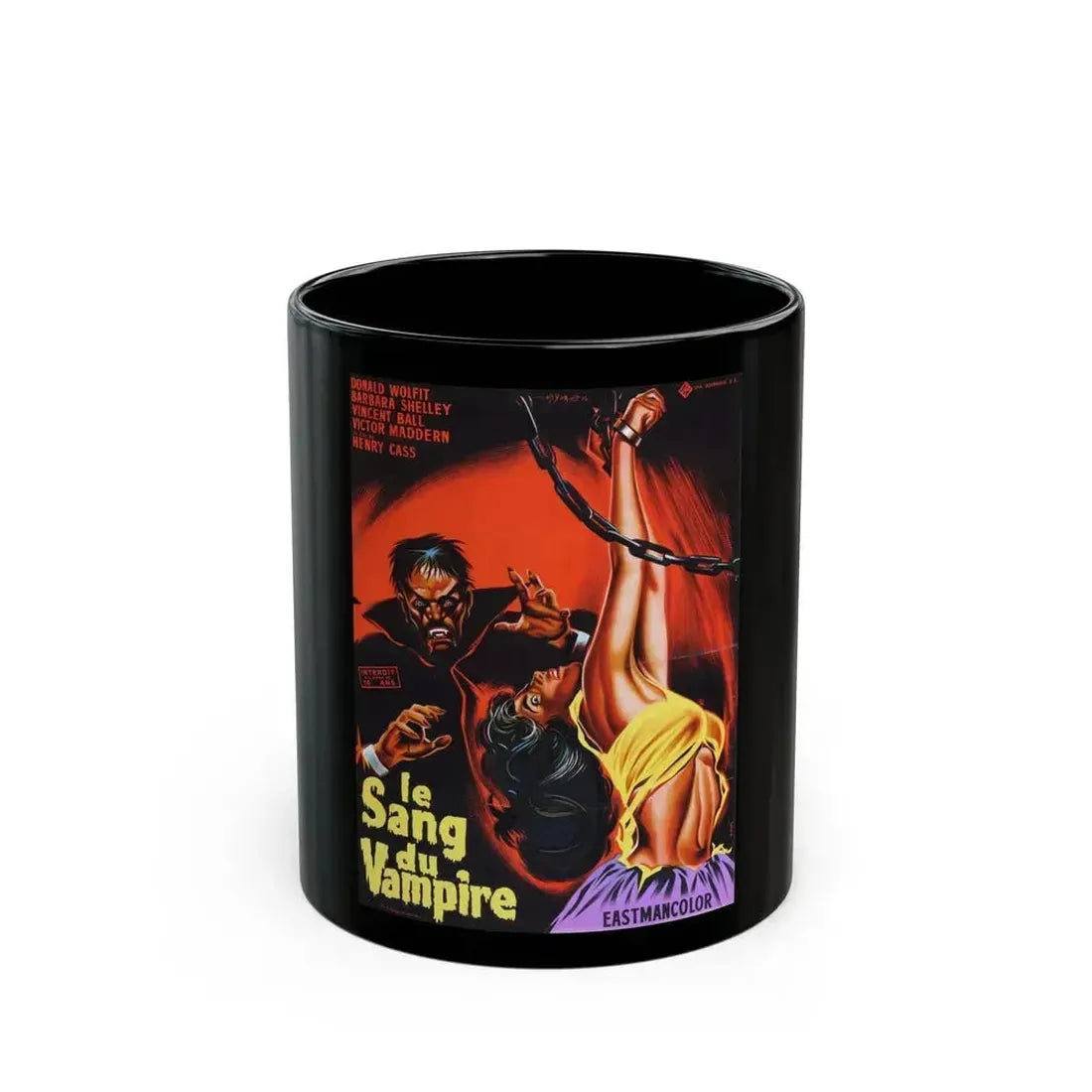 BLOOD OF THE VAMPIRE (FRENCH) 1958 Movie Poster - Black Coffee Mug 11oz - Go Mug Yourself