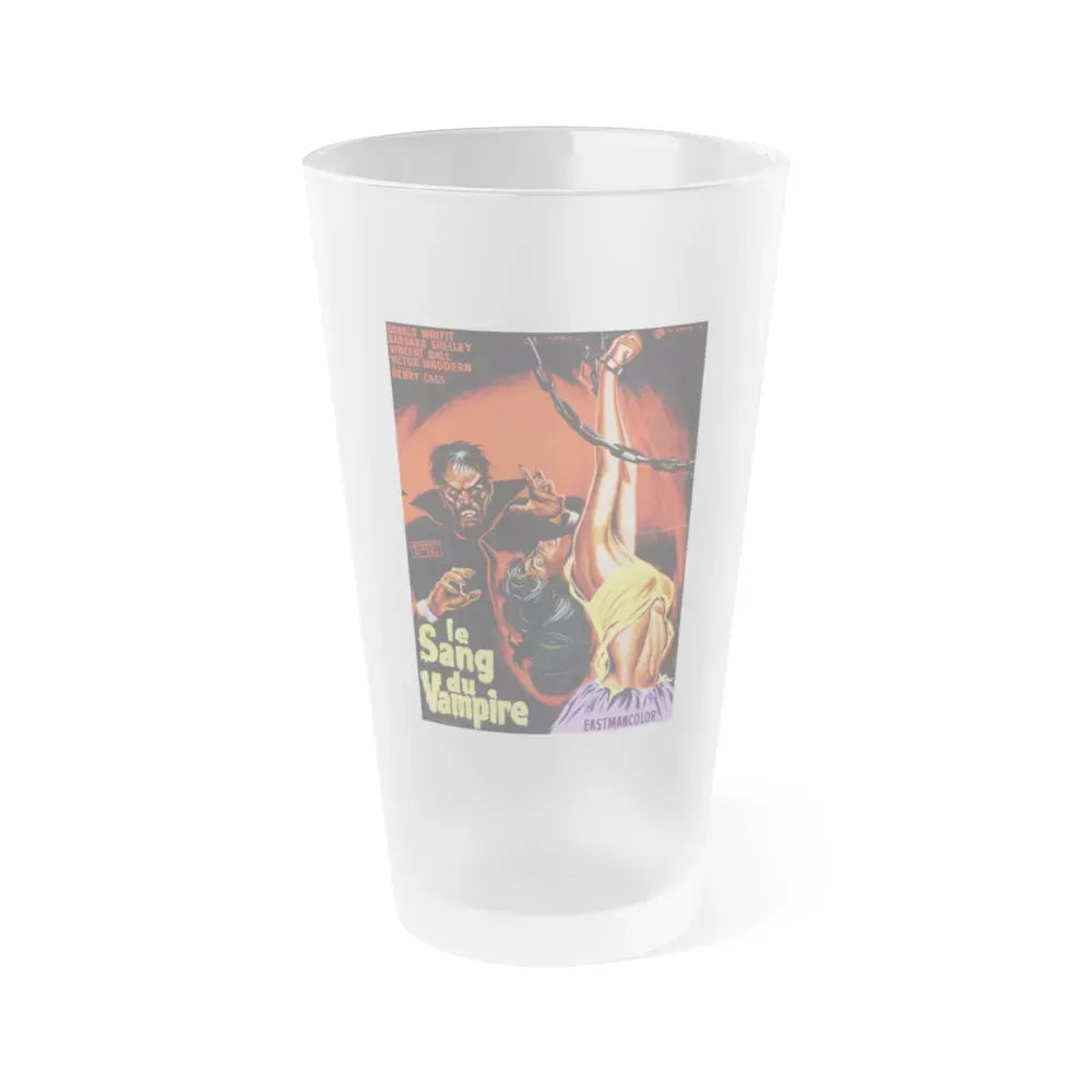 BLOOD OF THE VAMPIRE (FRENCH) 1958 Movie Poster - Frosted Pint Glass 16oz 16oz Frosted - Go Mug Yourself