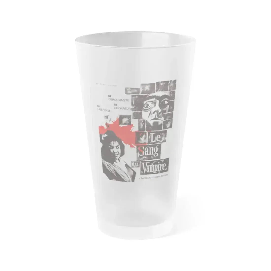 BLOOD OF THE VAMPIRE (FRENCH) 2 1958 Movie Poster - Frosted Pint Glass 16oz 16oz Frosted - Go Mug Yourself