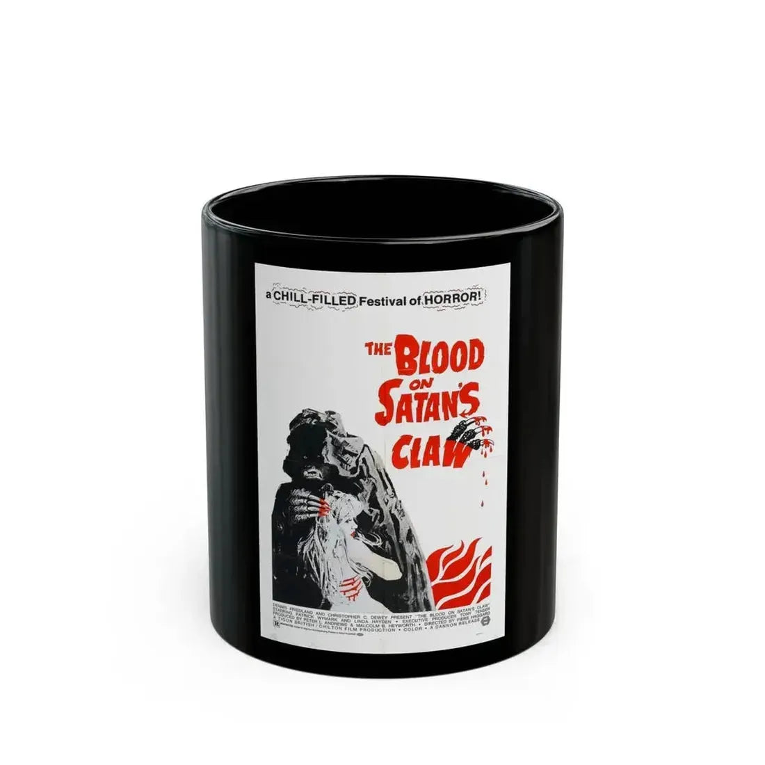 BLOOD ON SATAN'S CLAW 1971 Movie Poster - Black Coffee Mug 11oz - Go Mug Yourself