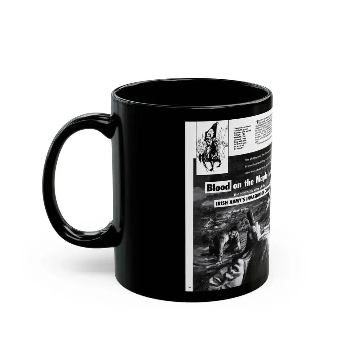 Blood on the Maple Leaf, Man's Adventure, December 1958 - Black Coffee Mug - Go Mug Yourself