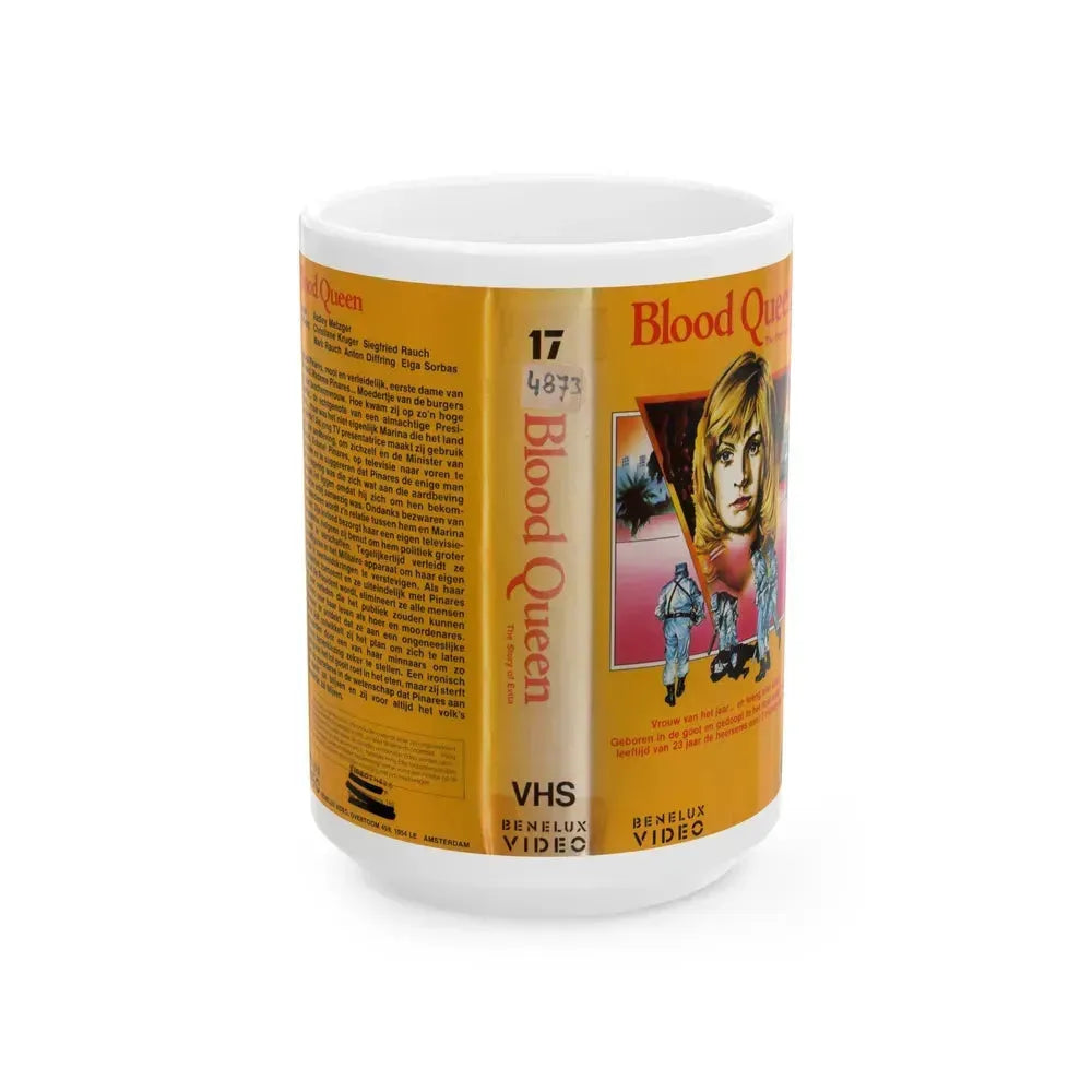 BLOOD QUEEN (VHS COVER) - White Coffee Mug 15oz - Go Mug Yourself