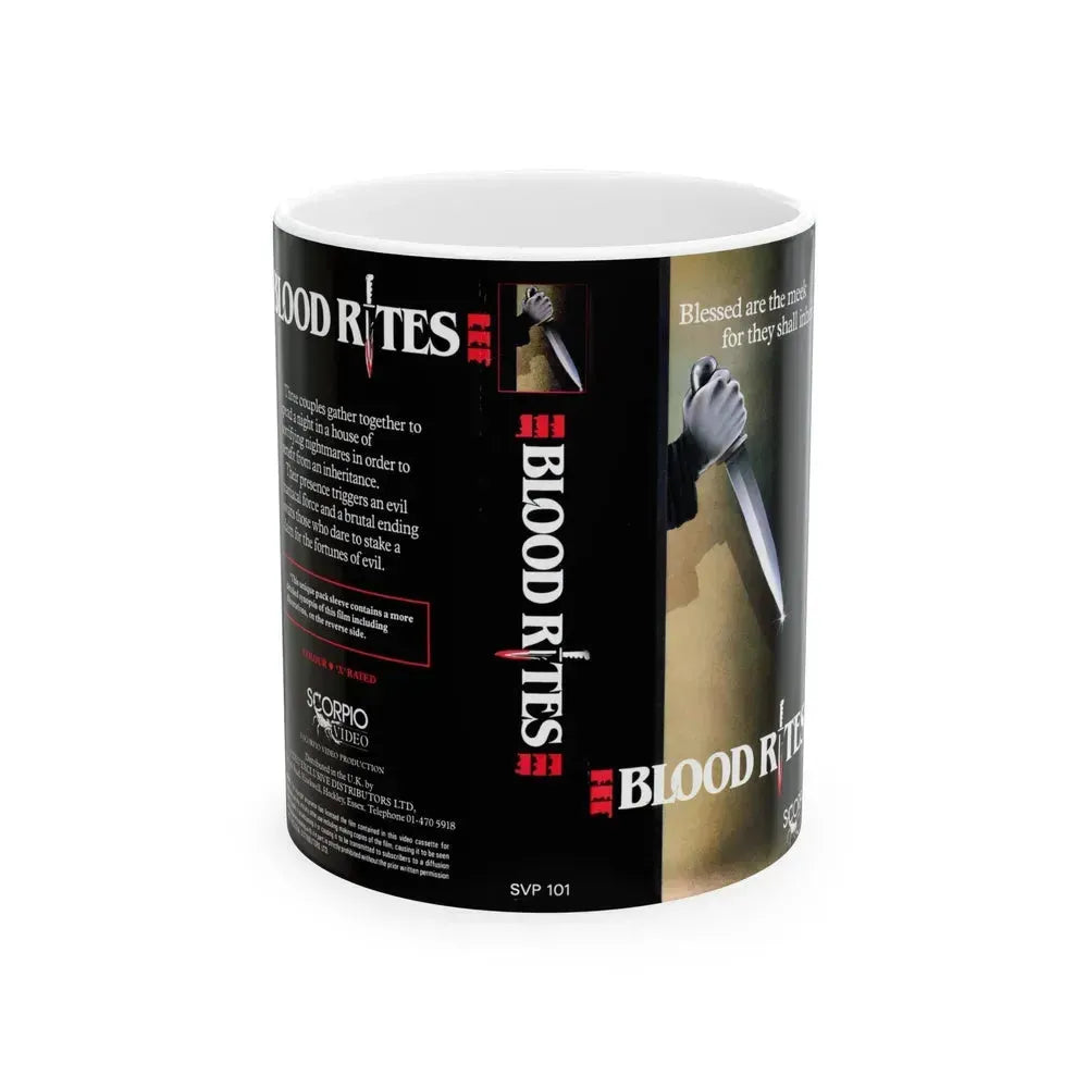 BLOOD RITES SCORPIO VIDEO (VHS COVER) - White Coffee Mug 11oz - Go Mug Yourself