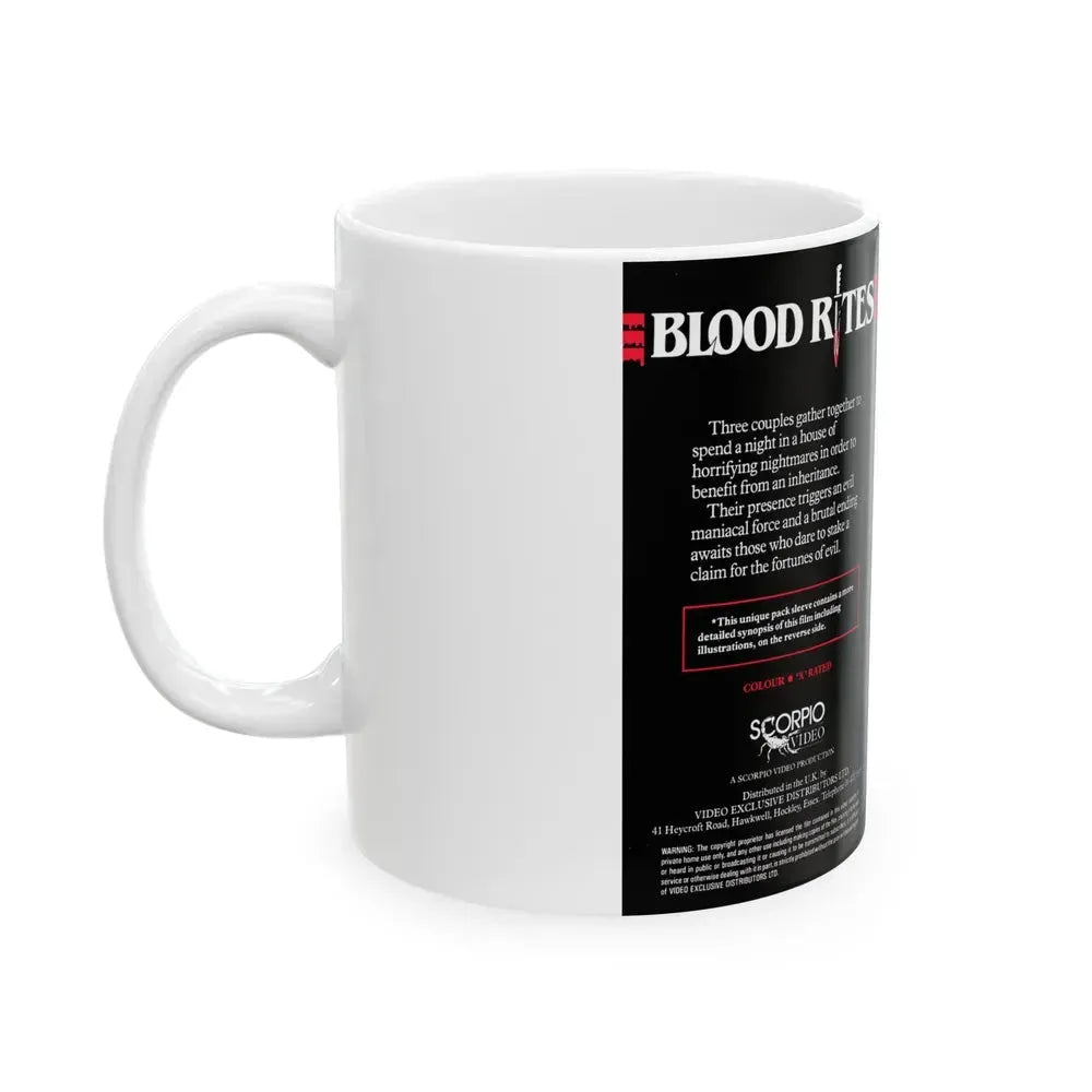 BLOOD RITES SCORPIO VIDEO (VHS COVER) - White Coffee Mug - Go Mug Yourself