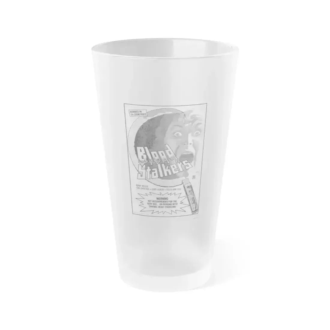 BLOOD STALKERS (THE NIGHT DANIEL DIED) 1976 Movie Poster - Frosted Pint Glass 16oz 16oz Frosted - Go Mug Yourself