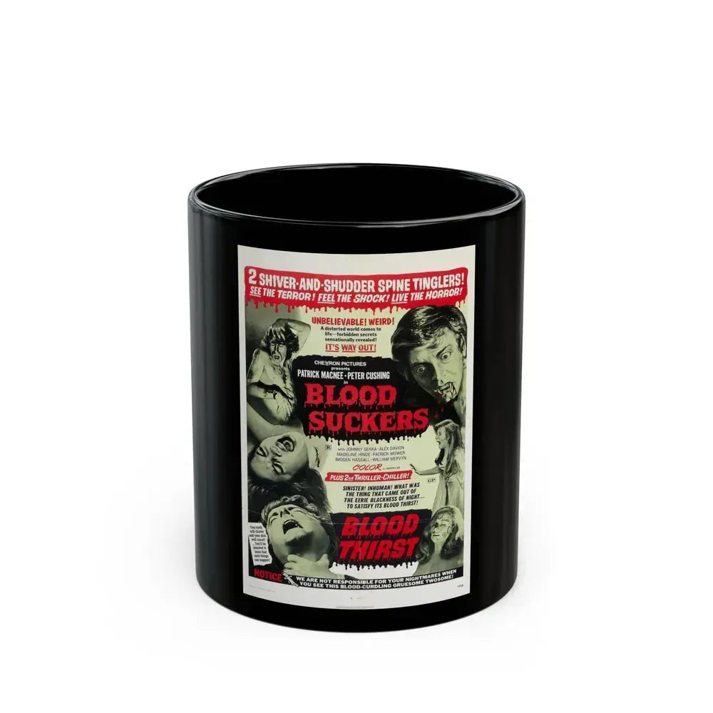 BLOOD SUCKERS & BLOOD THIRST 1971 Movie Poster - Black Coffee Mug 11oz - Go Mug Yourself