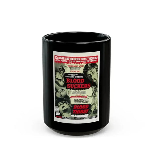 BLOOD SUCKERS & BLOOD THIRST 1971 Movie Poster - Black Coffee Mug 15oz - Go Mug Yourself
