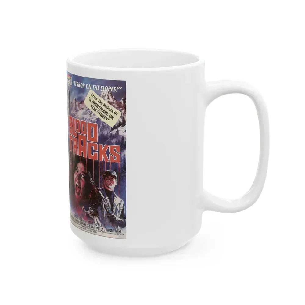 BLOOD TRACKS ENGLISH (VHS COVER) - White Coffee Mug - Go Mug Yourself