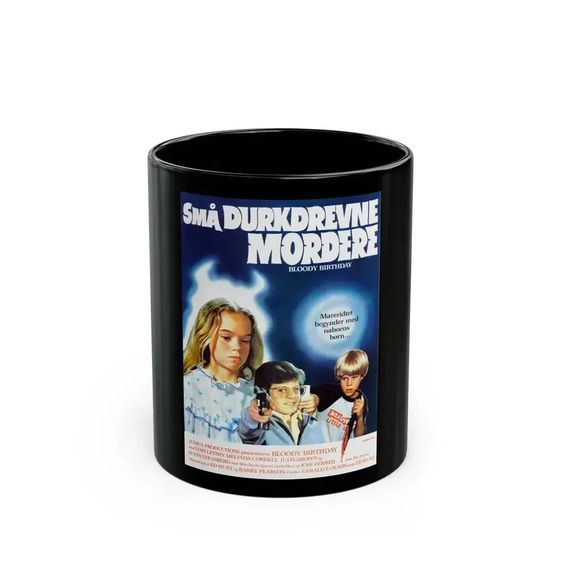 BLOODY BIRTHDAY (DANISH) 1981 Movie Poster - Black Coffee Mug 11oz - Go Mug Yourself