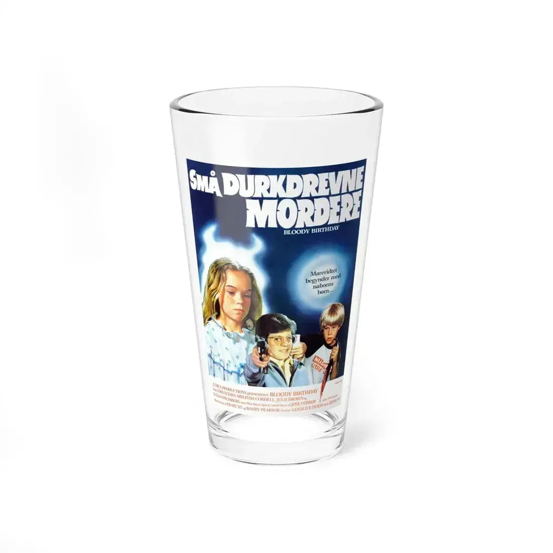 BLOODY BIRTHDAY (DANISH) 1981 Movie Poster - Pint Glass 16oz 16oz - Go Mug Yourself