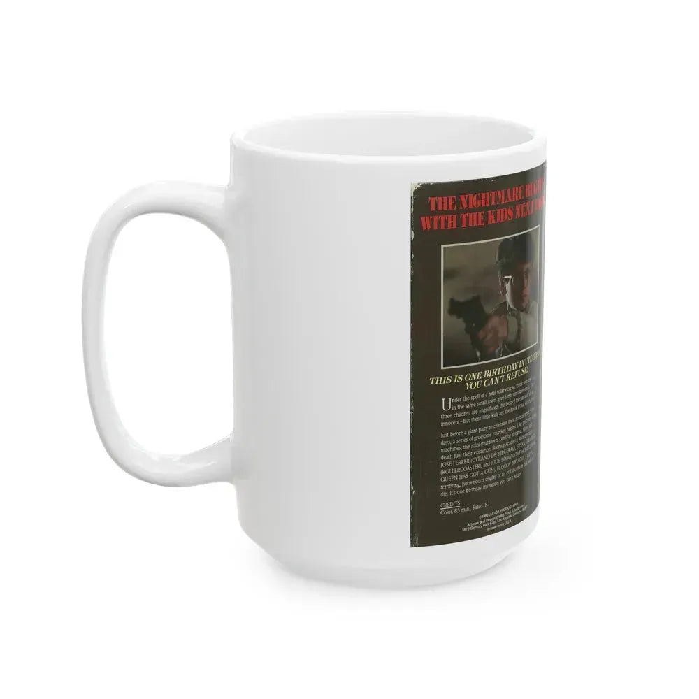 BLOODY BIRTHDAY PRISM HOME ENTERTAINMENT (VHS COVER) - White Coffee Mug - Go Mug Yourself