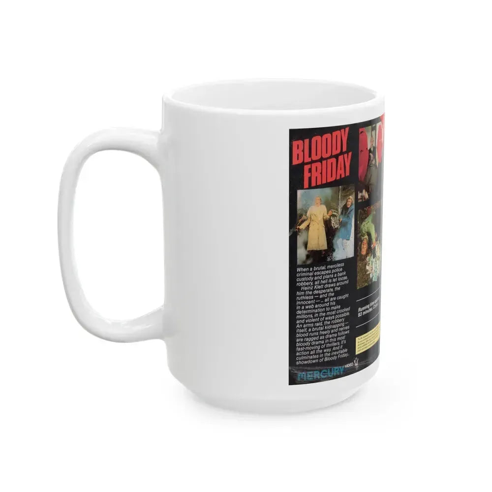 BLOODY FRIDAY MERCURY VIDEO (VHS COVER) - White Coffee Mug - Go Mug Yourself