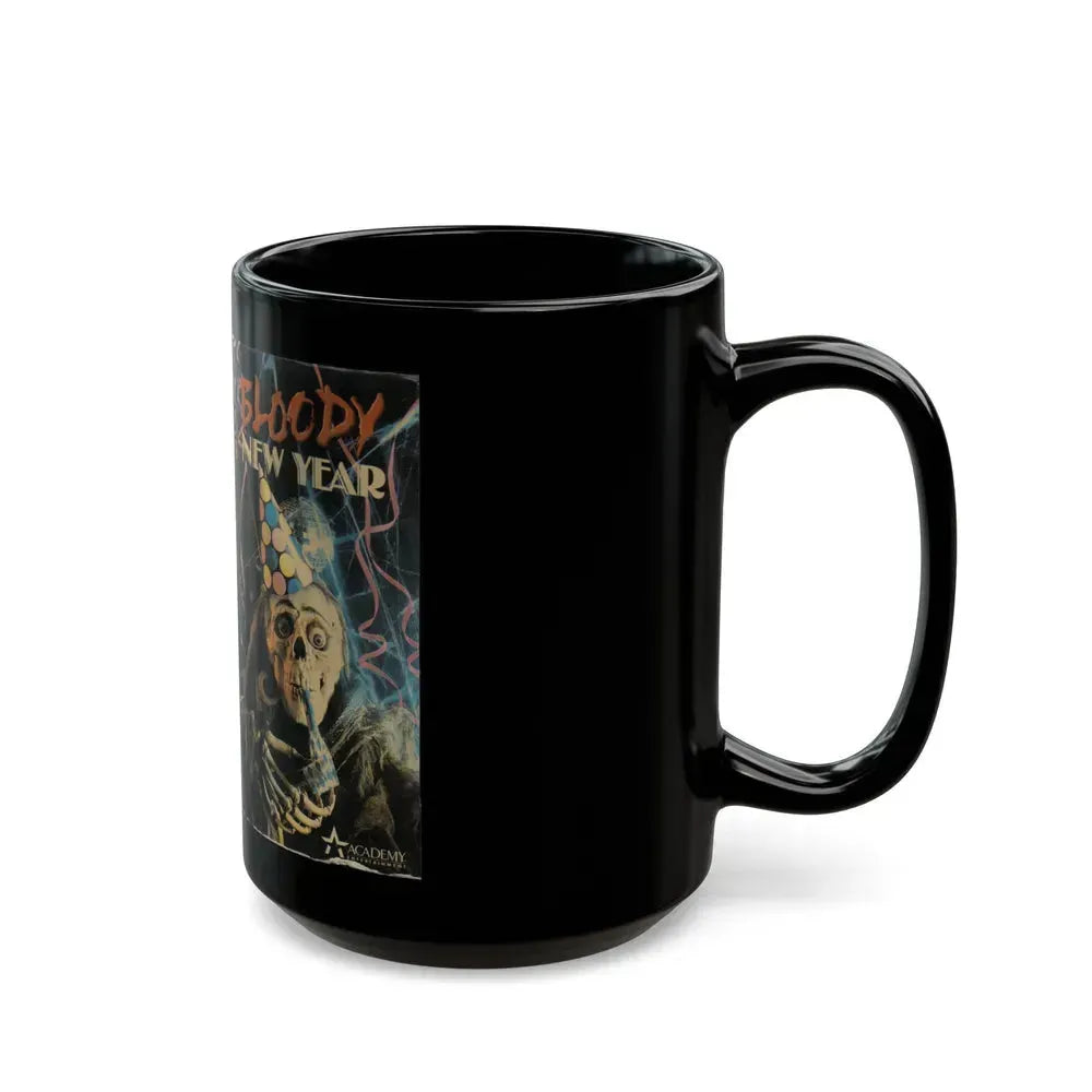 BLOODY NEW YEAR (VHS COVER) - Black Coffee Mug - Go Mug Yourself