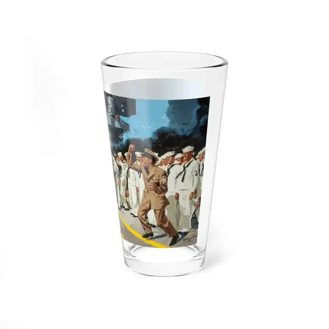Blowing the Stokehole, story illustration (Magazine Illustration) Pint Glass 16oz - Go Mug Yourself