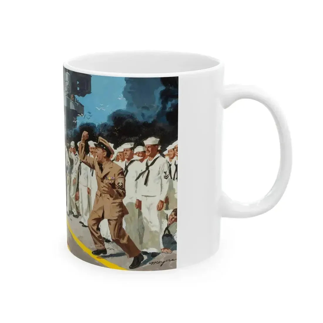Blowing the Stokehole, story illustration - White Coffee Mug - Go Mug Yourself