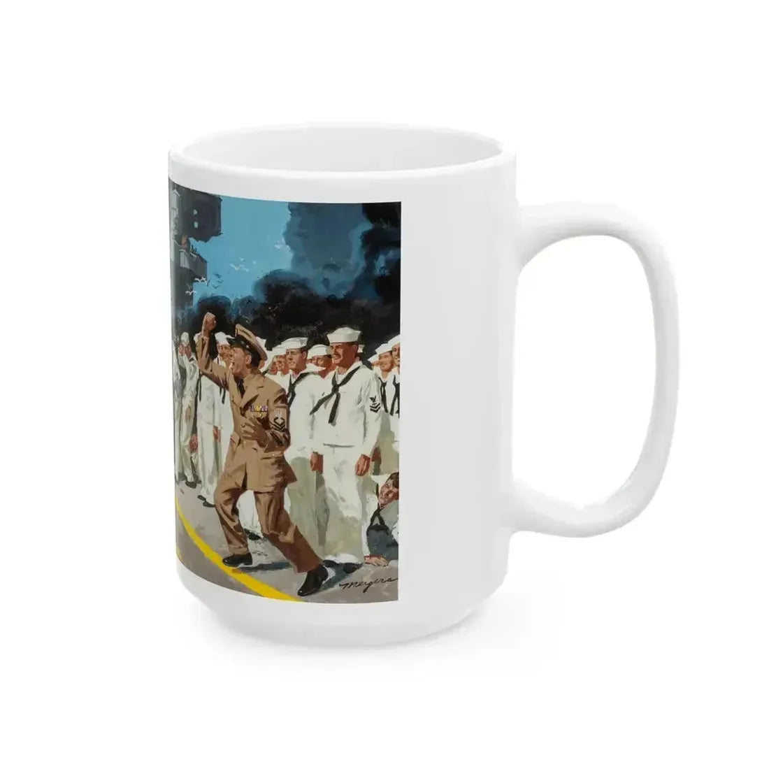 Blowing the Stokehole, story illustration - White Coffee Mug - Go Mug Yourself
