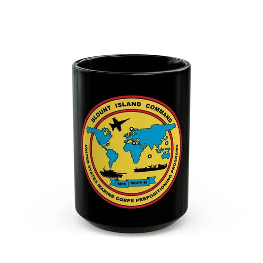Blowout Island Command United States Marine Corps Prepositioning Programs (USMC) Black Coffee Mug 15oz - Go Mug Yourself