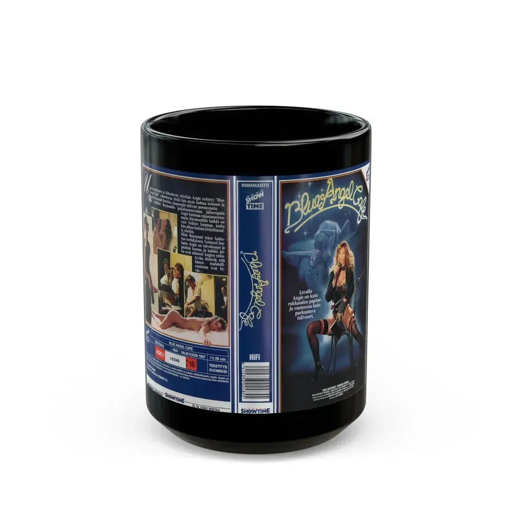 BLUE ANGEL CAFE SHOWTIME (VHS COVER) - Black Coffee Mug 15oz - Go Mug Yourself