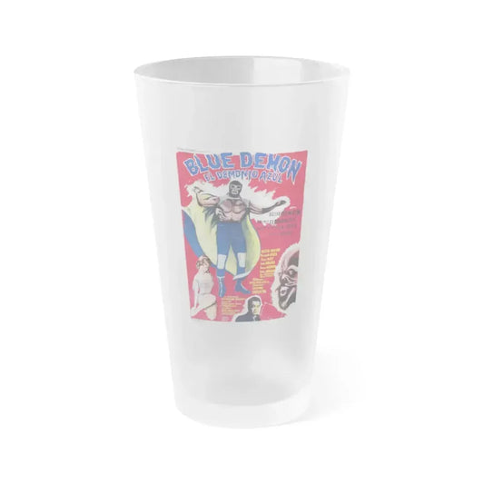 BLUE DEMON 1965 Movie Poster - Frosted Pint Glass 16oz 16oz Frosted - Go Mug Yourself