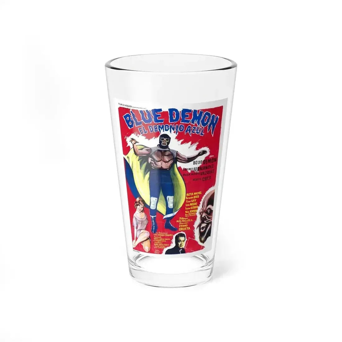 BLUE DEMON 1965 Movie Poster - Pint Glass 16oz 16oz - Go Mug Yourself