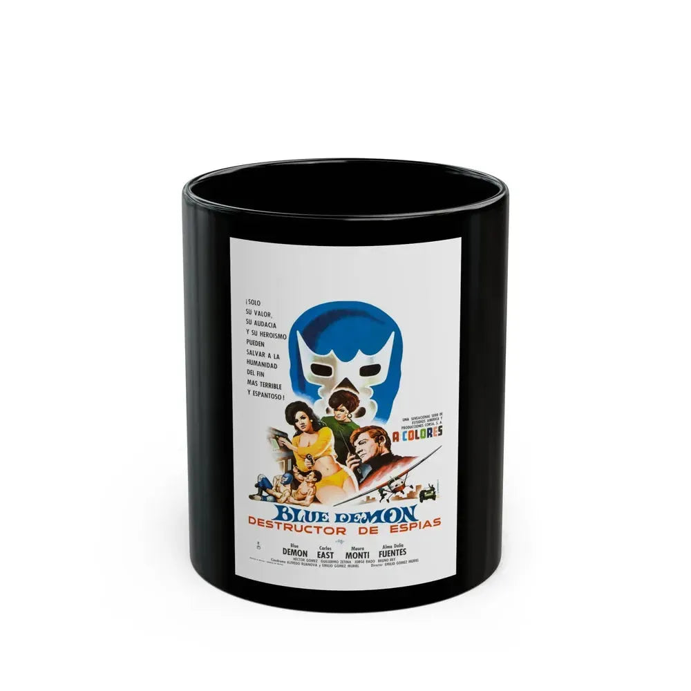 BLUE DEMON, SPY SMASHER 1968 Movie Poster - Black Coffee Mug 11oz - Go Mug Yourself