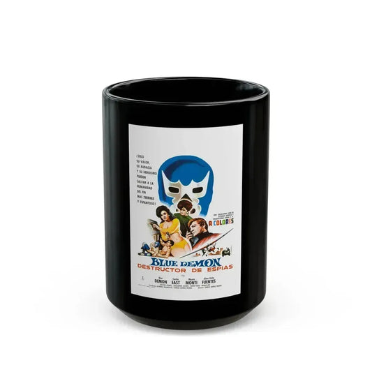 BLUE DEMON, SPY SMASHER 1968 Movie Poster - Black Coffee Mug 15oz - Go Mug Yourself