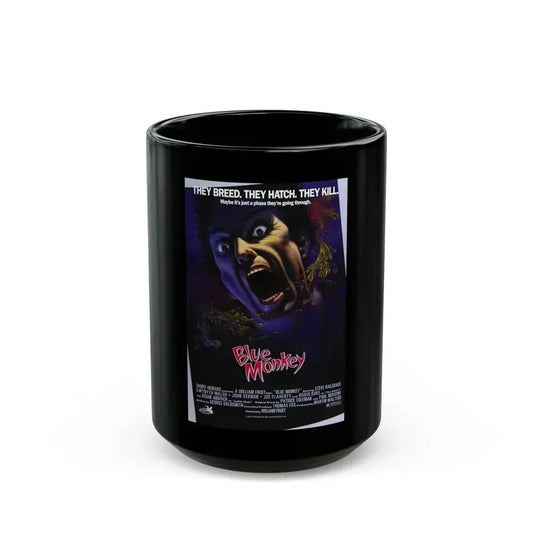 BLUE MONKEY 1987 Movie Poster - Black Coffee Mug 15oz - Go Mug Yourself